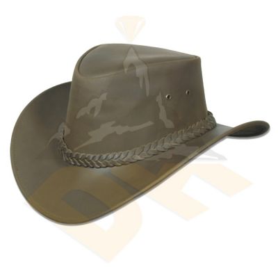 Green Nubic Leather Hat